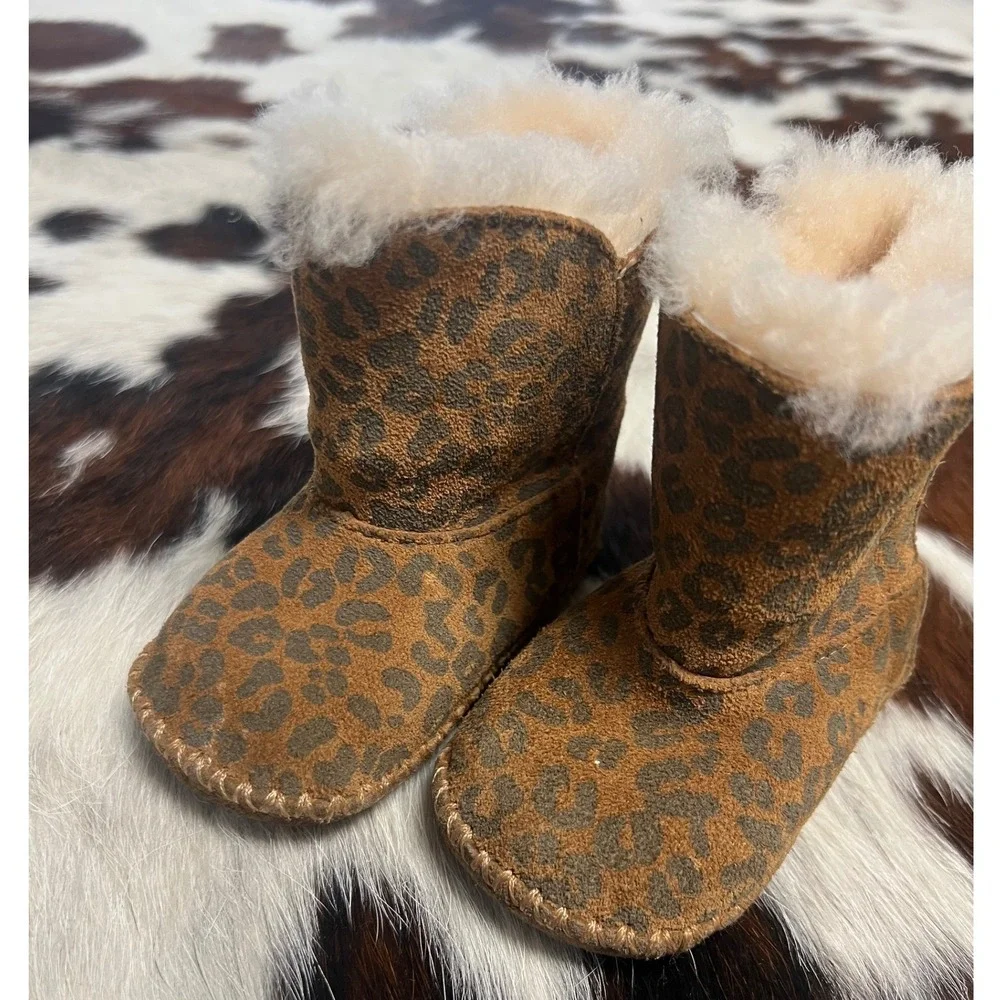 UGG Australia Jesse‎ Leopard Baby Boots Brown Cheetah Size 2/3